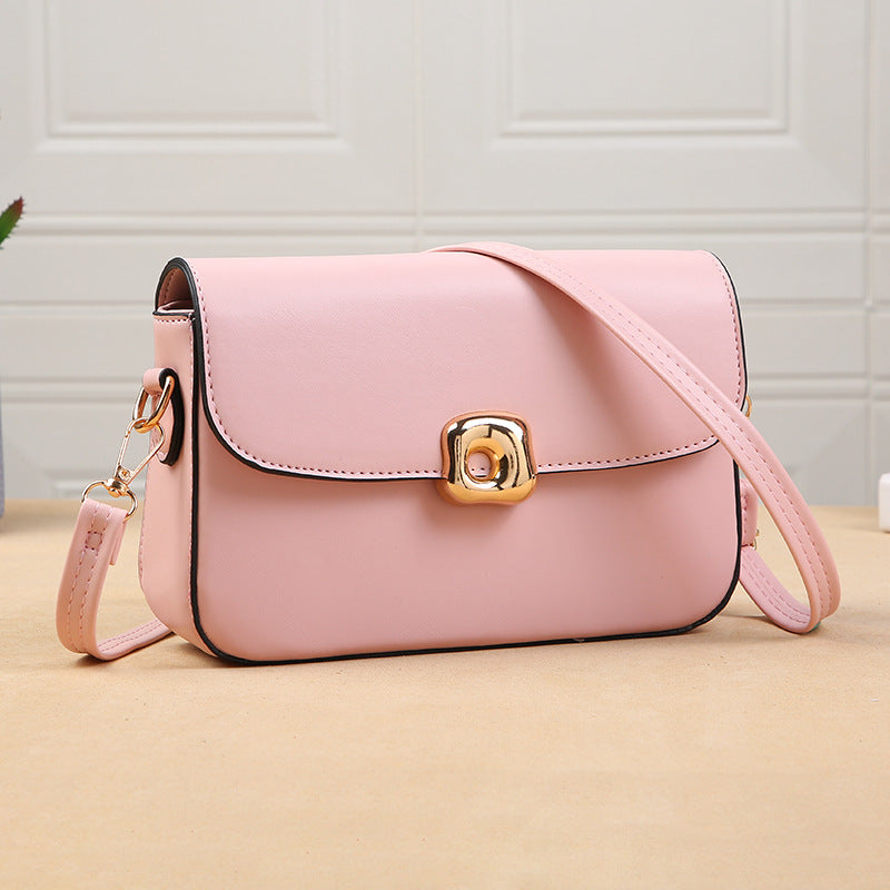 Women Fashionable Simple Square Flap PU Crossbody Bag