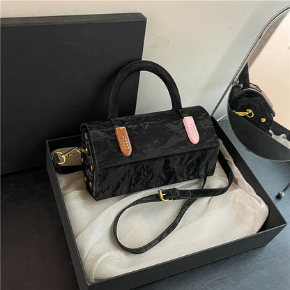 Women Fashion Casual Solid Color Pu Rectangular Shoulder Bag