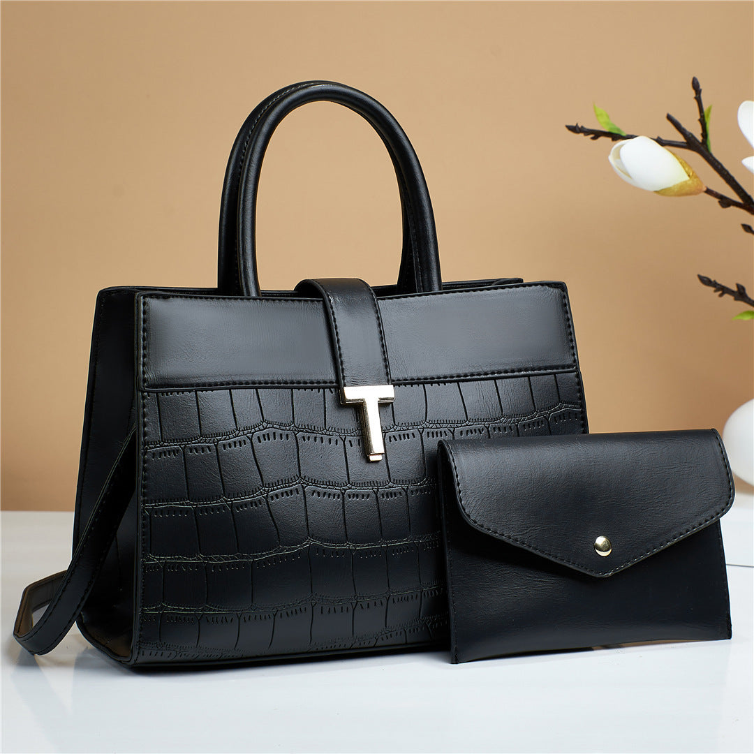 Women'S Fashion Embossed Crocodile Print Handbag Set