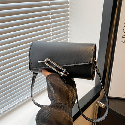 Sac à bandoulière tendance à boucle de couleur unie 