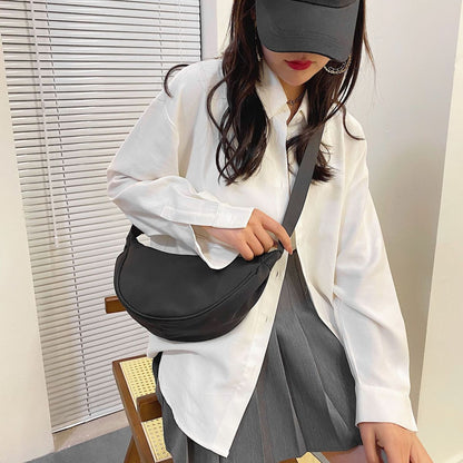 Summer Women Fashionable Simple Dumpling Shape Oxford Cloth Crossbody Bag