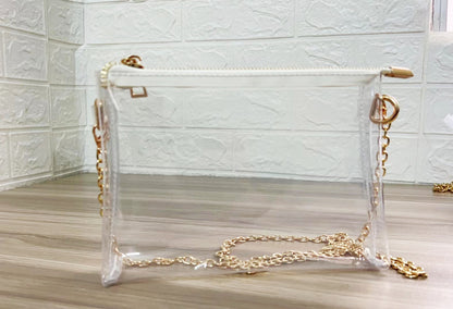 Sac à bandoulière carré transparent à chaîne pour femme, mode été 