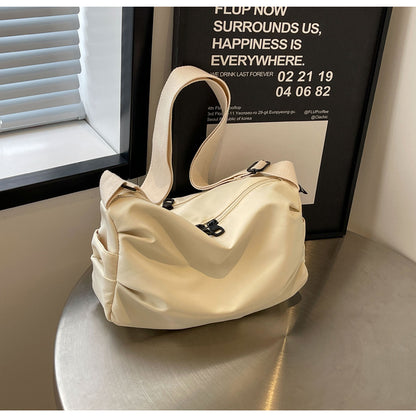 Fashion Solid Color Nylon Crossbody Bag