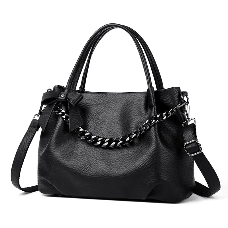 Autumn And Winter Women Casual Solid Color Large Capacity Chain Handbag