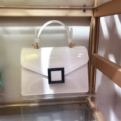 Jelly Bag Transparent PVC Women Gradient Color Small Square Bag