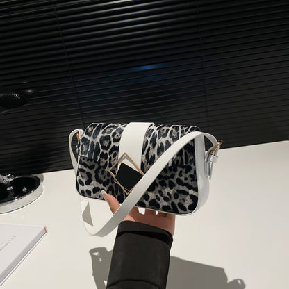 Sac à bandoulière décontracté à imprimé léopard pour femme 