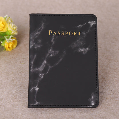 Fashion Passport Cover PU Marble Style Travel ID Credit Card Passport Holder Purse Bag