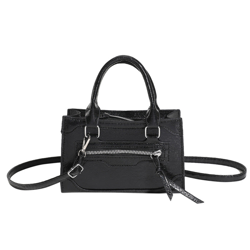 Women Fashionable Simple Solid Color Zipper Square Crossbody Bag