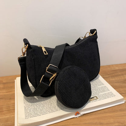 Women Fashion Vintage Suede Zebra Printed Crossbody Bag