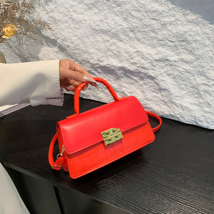 Simple Solid Color Flip Square Shoulder Bag