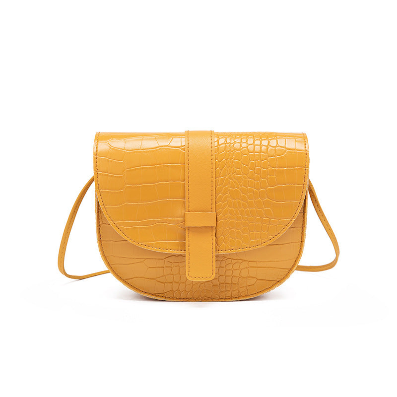 Sac à bandoulière à rabat en PU à motif crocodile pour femme 