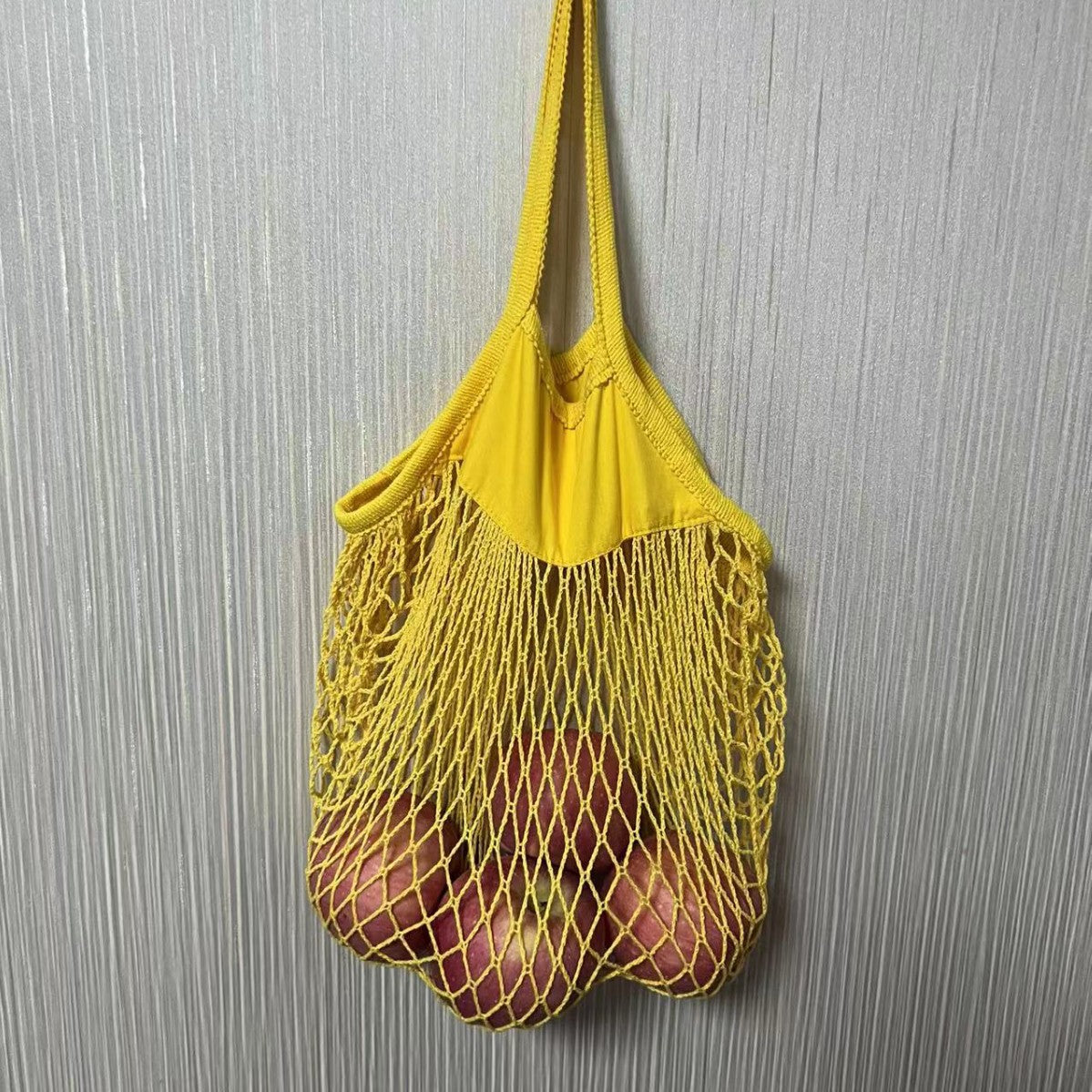 Fashion Solid Color Knitted Large Capacity Shopping Net Bag Beach Bag