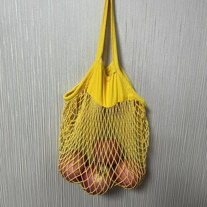 Fashion Solid Color Knitted Large Capacity Shopping Net Bag Beach Bag