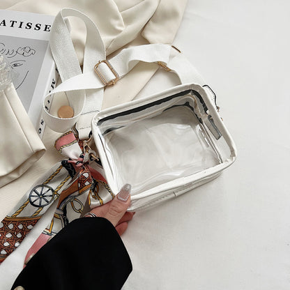 Women'S Fashion Transparent Clear Wide Strap Crossbody Bag