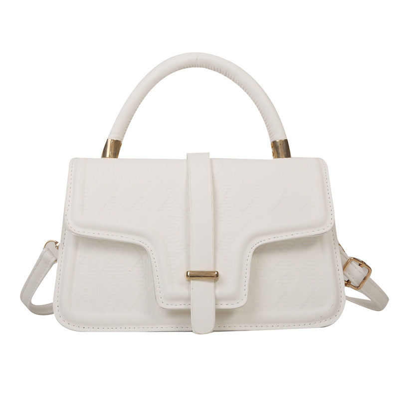 Sac à bandoulière carré en PU à rabat rhomboïde de couleur unie pour femme 