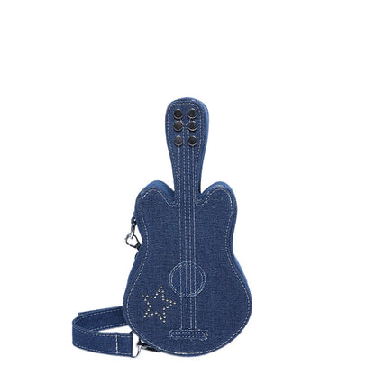 Sac à bandoulière en denim pour guitare, style créatif 