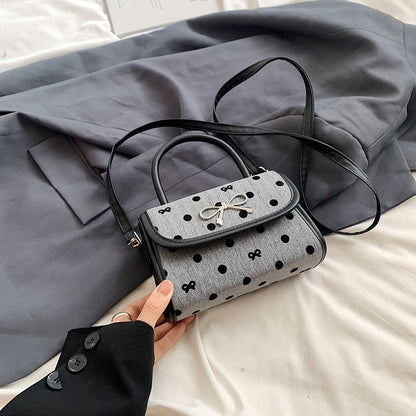 Women Fashion Elegant Bowknot Dot Magnetic Buckle Crossbody Bag