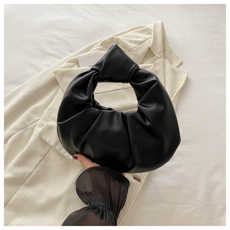 Sac à main plissé simple et tendance pour femme, couleur unie 
