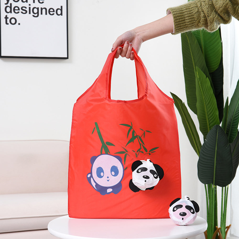 Sac de courses pliable et écologique, sac de rangement réutilisable avec dessin animé 