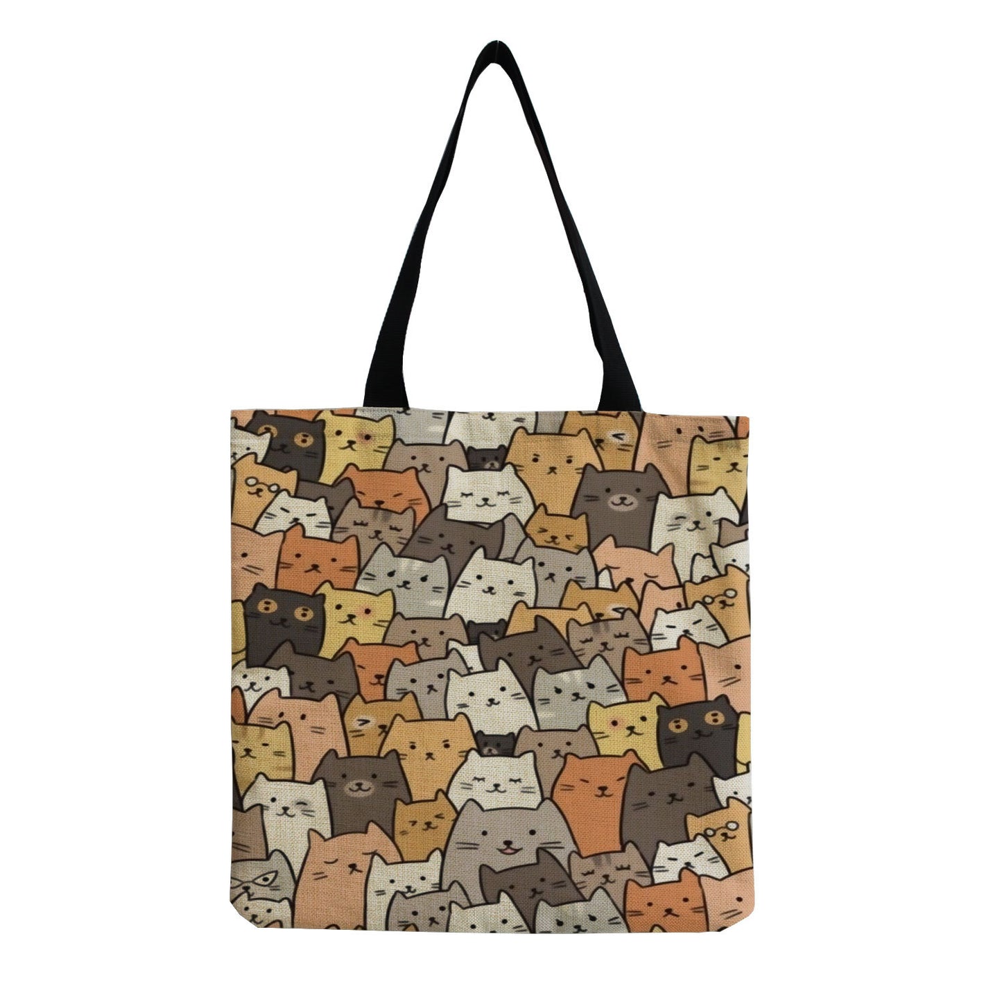 Fashionable Foldable Portable Cute Cat Group Printing Shopping Bag