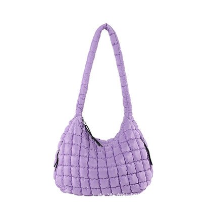 Sac à bandoulière plissé nuage de grande capacité pour femme, couleur unie, tendance 