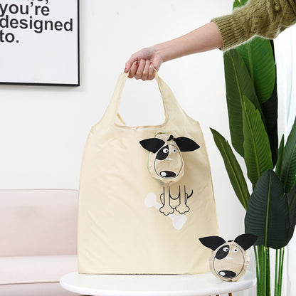 Sac de courses pliable et écologique, sac de rangement réutilisable avec dessin animé 