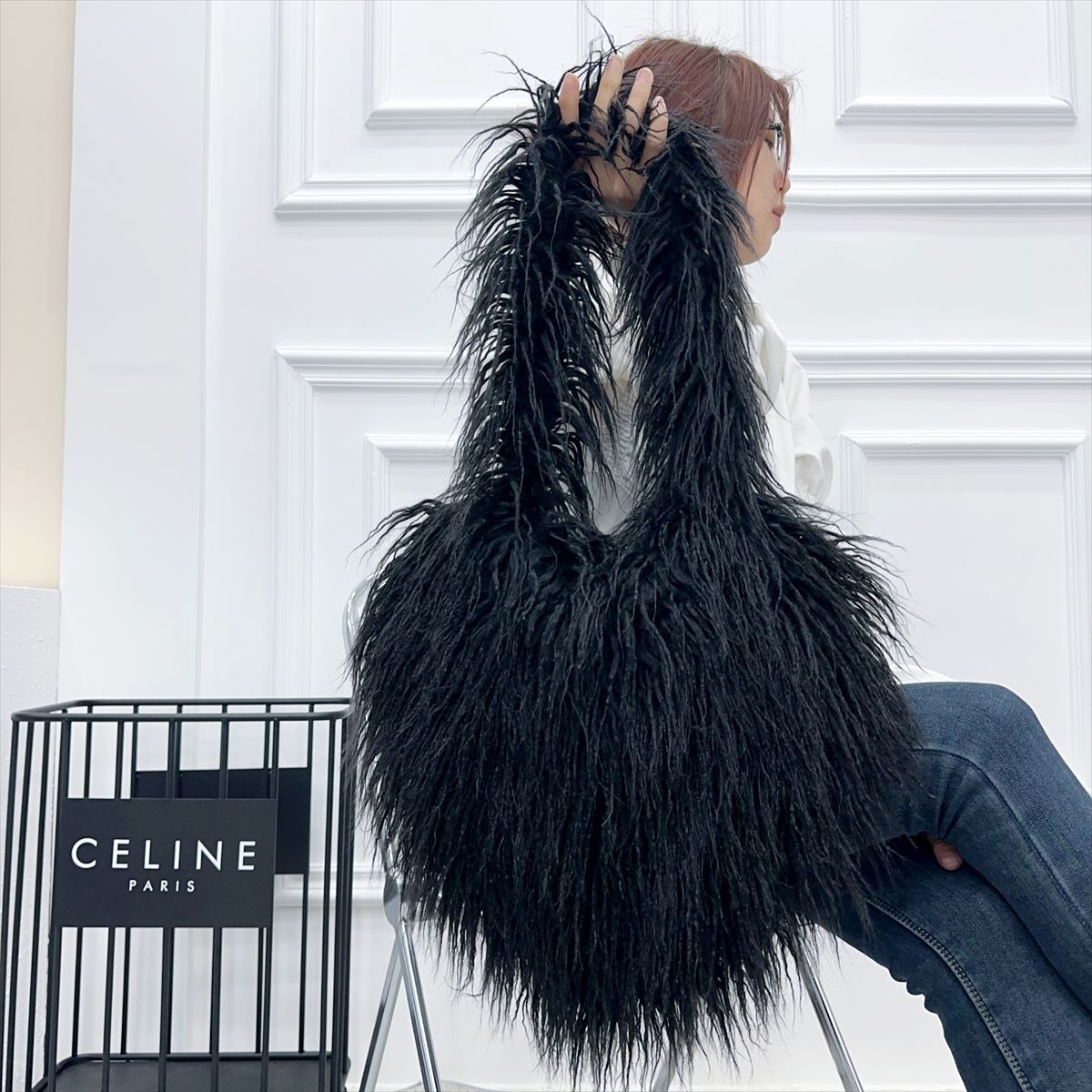 Sac à bandoulière en peluche en forme de cœur pour femme, mignon et tendance, couleur unie, hiver 