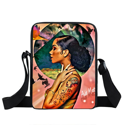 Creative Fashion Polyester Cartoon Girl Print Shoulder Bag