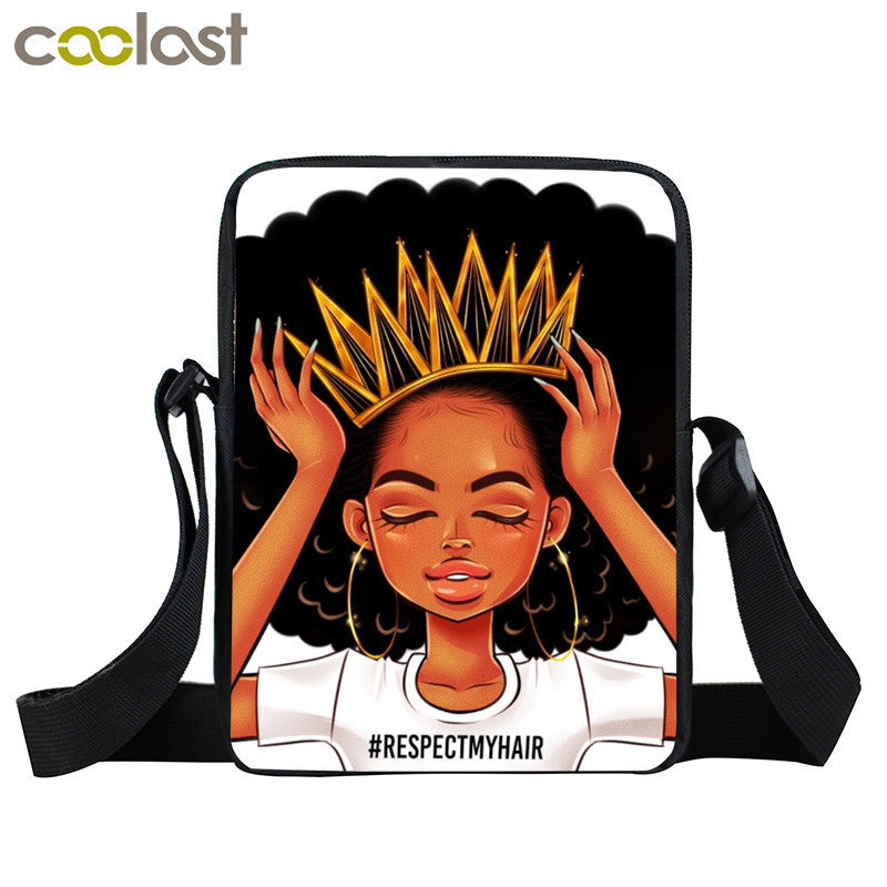 Creative Fashion Polyester Cartoon Girl Print Shoulder Bag