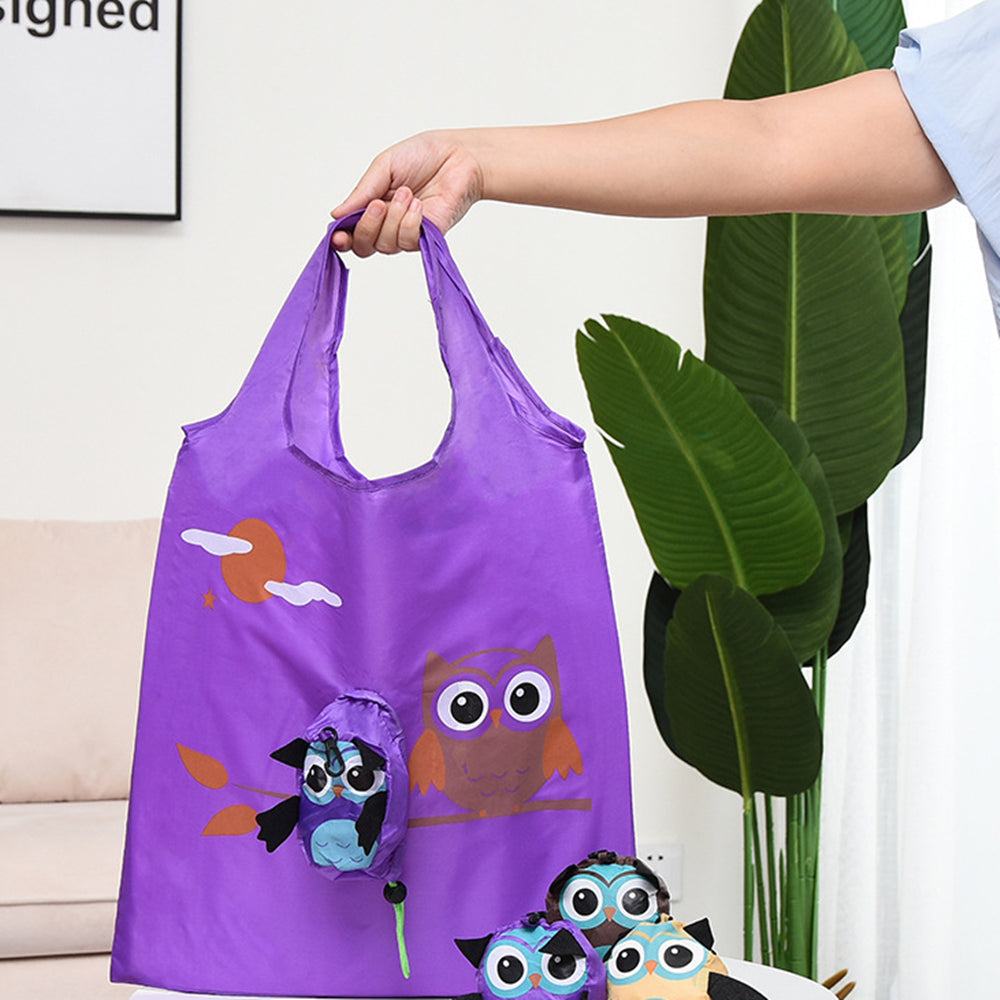 Sac de courses pliable et écologique, sac de rangement réutilisable avec dessin animé 