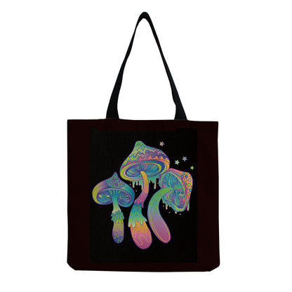 Women'S Creative Large Capacity Portable Mushroom Print Shopping Bag