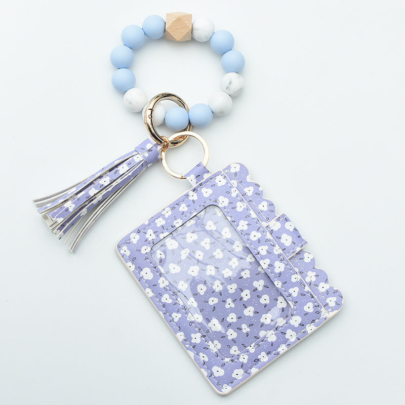 Women Fashion Beaded Pu Tassel Coin Purse