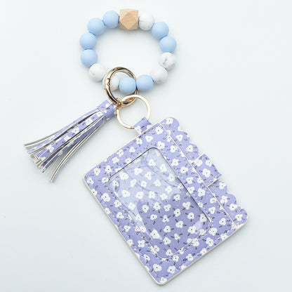 Women Fashion Beaded Pu Tassel Coin Purse