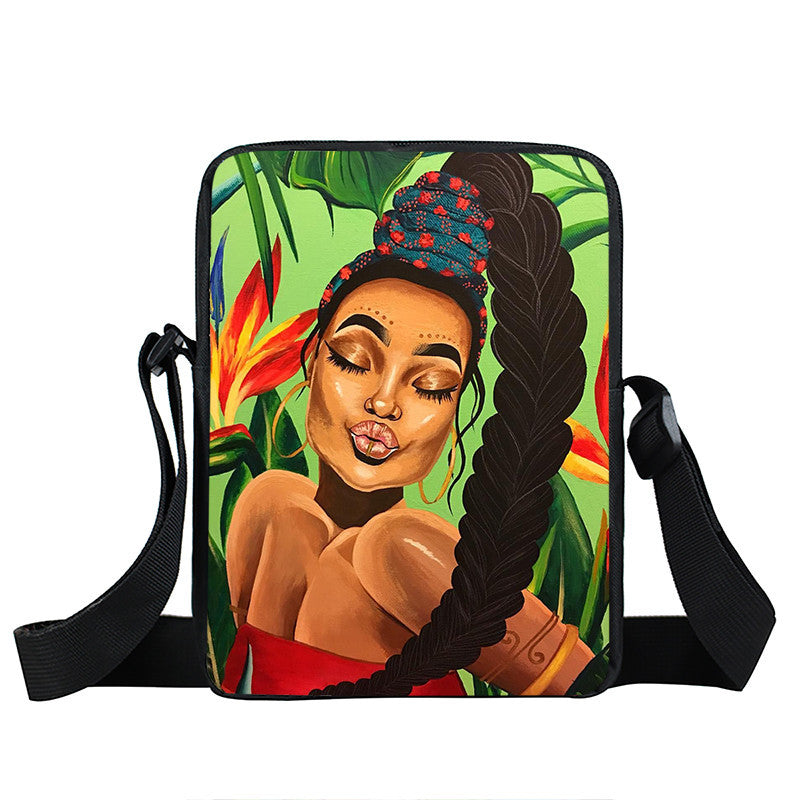 Creative Fashion Polyester Cartoon Girl Print Shoulder Bag