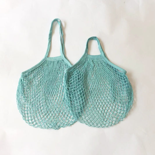 Fashion Casual Solid Color Cotton Knitted Shopping Net Bag Beach Bag