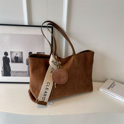 Women Casual Retro Large Capacity Flannel Tote Bag