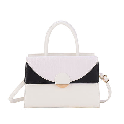 Sac à bandoulière carré à rabat et à blocs de couleurs pour femme 