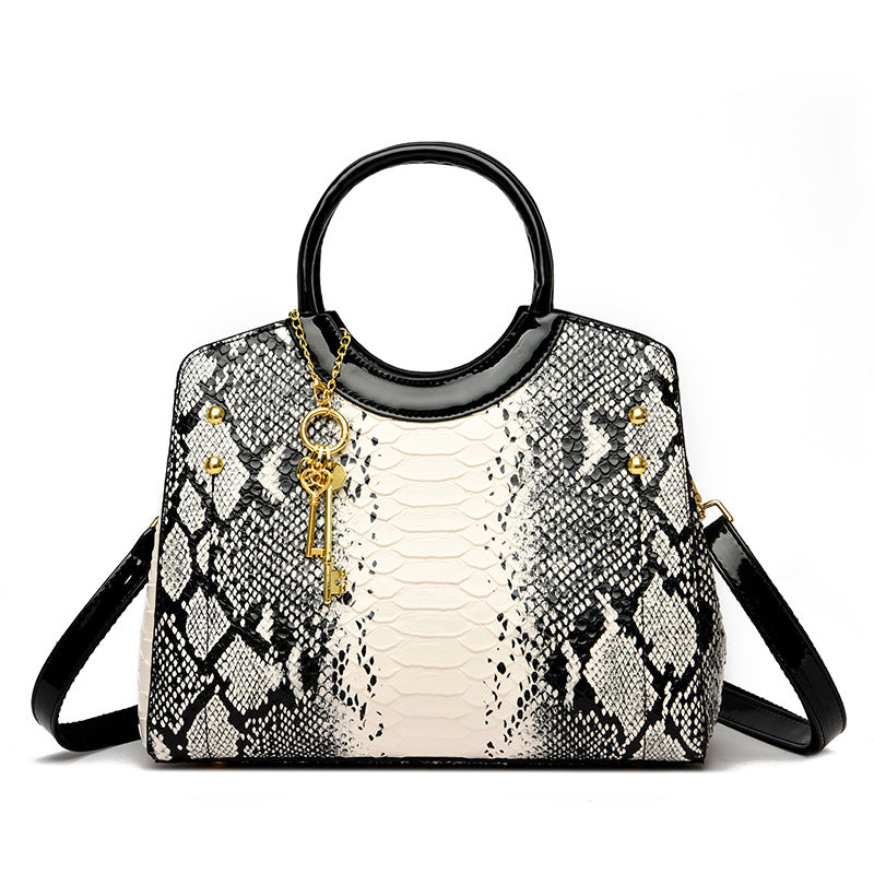 Women Fashion Casual Serpentine Printed Handbag