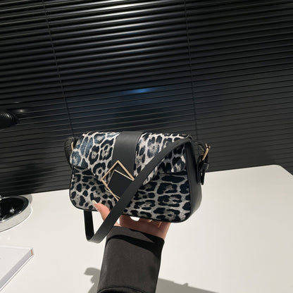 Sac à bandoulière décontracté à imprimé léopard pour femme 