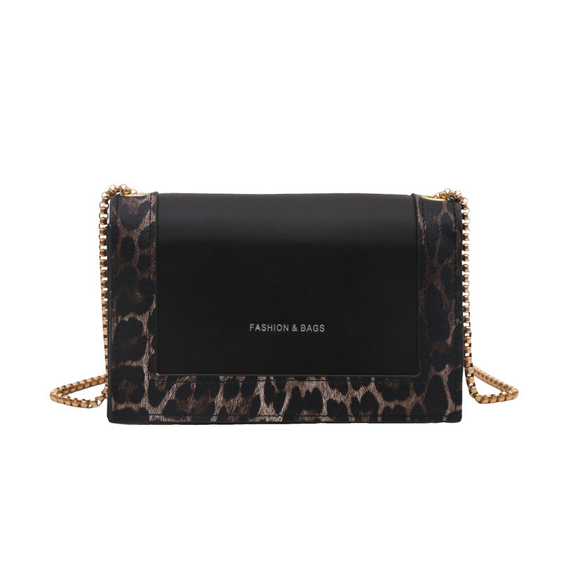 Mini sac à bandoulière carré à chaîne léopard tendance 