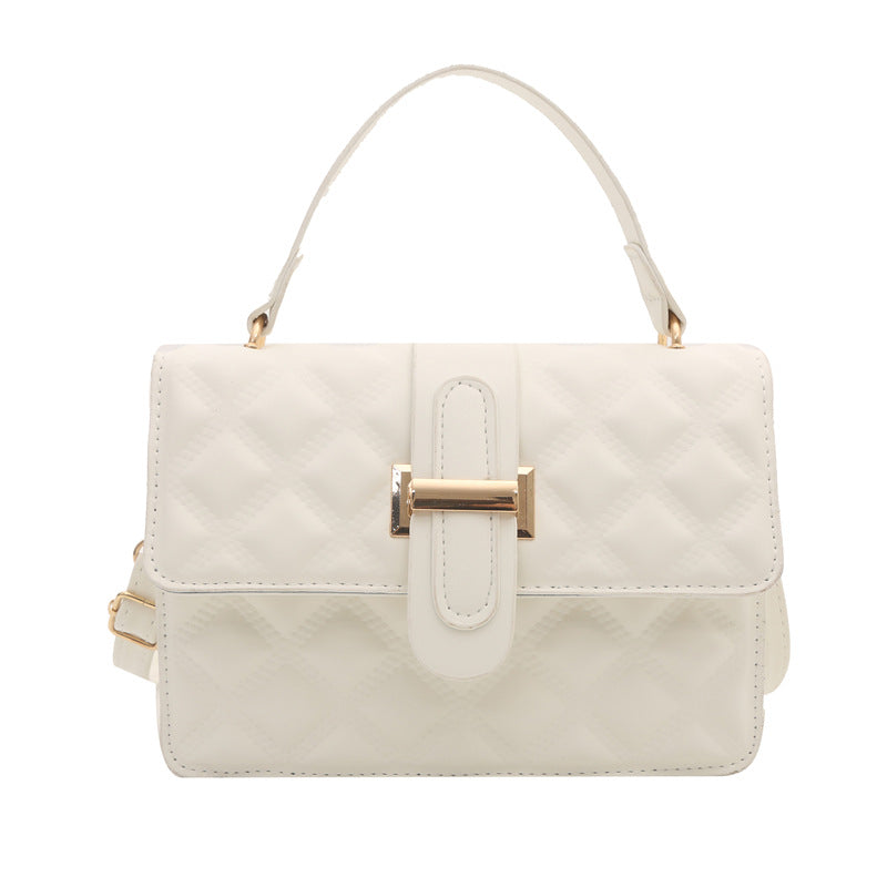 Sac à bandoulière carré simple et tendance de couleur unie 