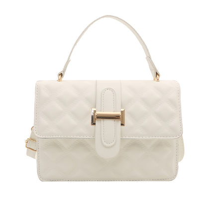 Sac à bandoulière carré simple et tendance de couleur unie 