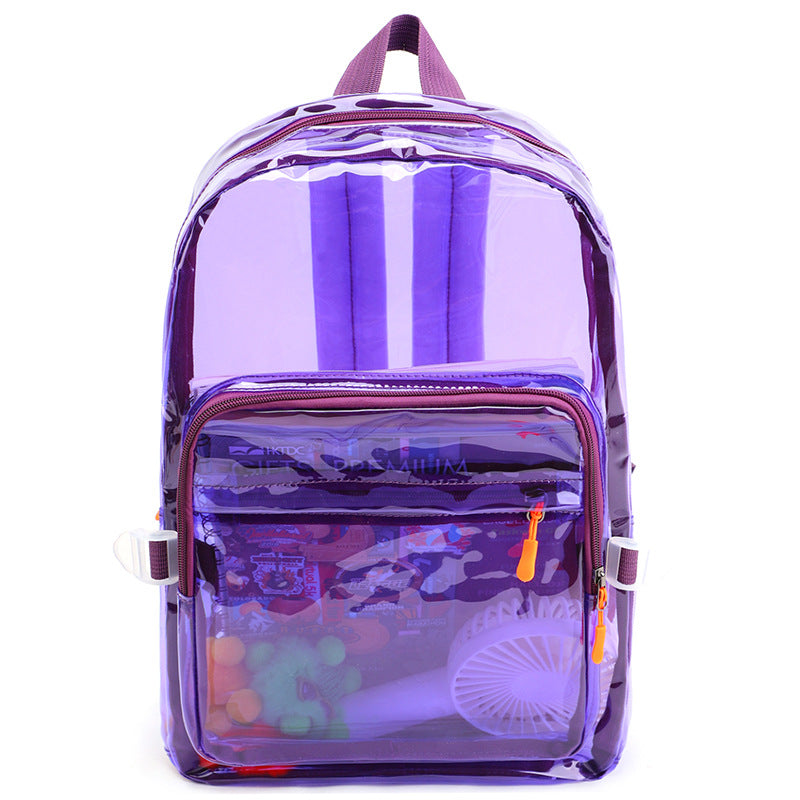 Women Fashion Clear PVC Large Capacity Backpack