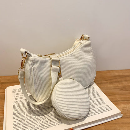 Women Fashion Vintage Suede Zebra Printed Crossbody Bag