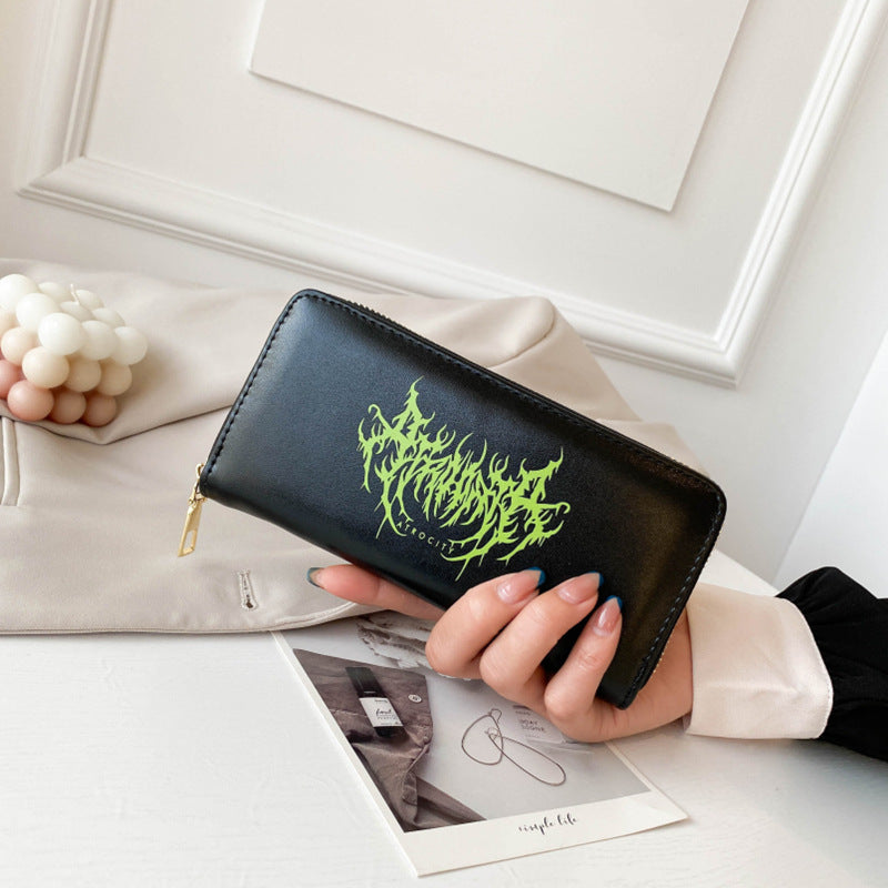 Women Fashion Graffiti Print Multi-Card Slot Long Coin Purse