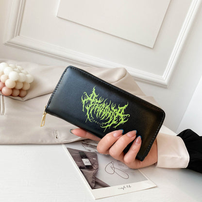 Women Fashion Graffiti Print Multi-Card Slot Long Coin Purse