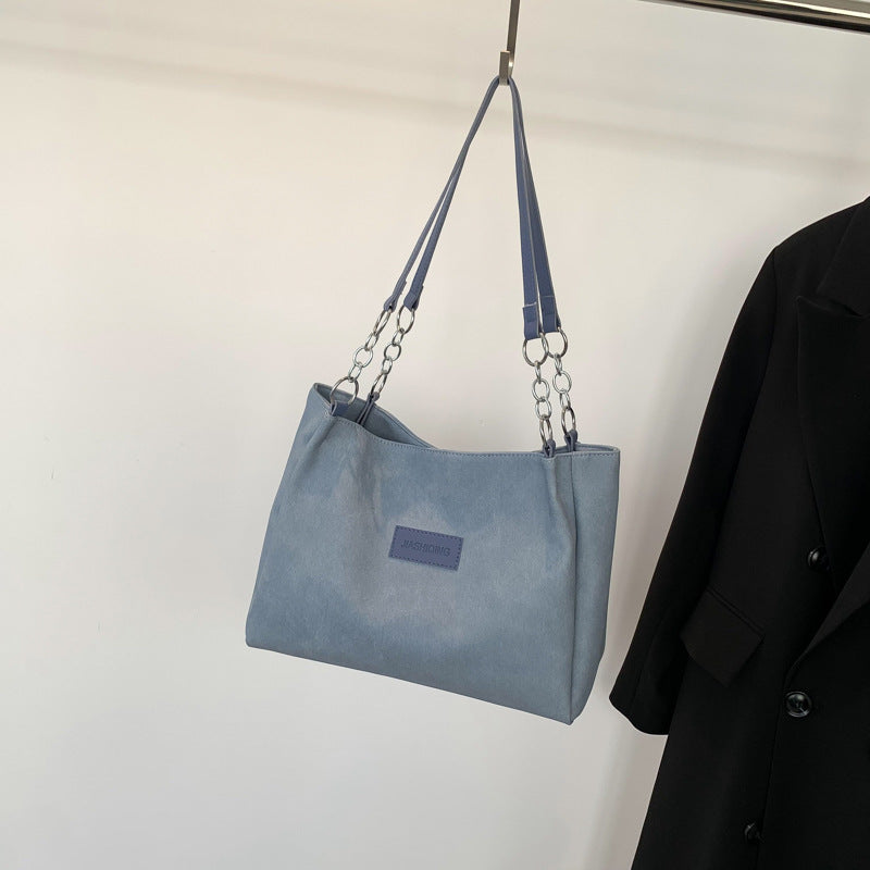 Women Simple Fashionable Large Capacity Square PU Tote Bag