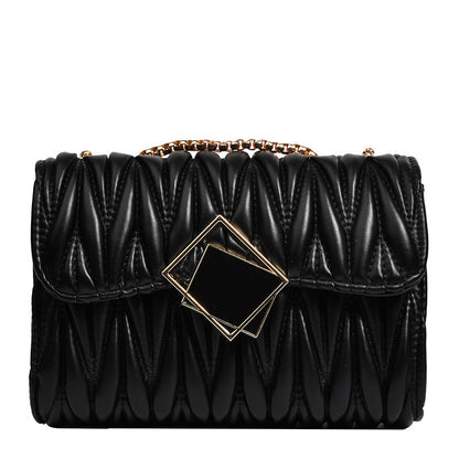 Fashion Solid Color Pleated Creasing Shoulder Bag