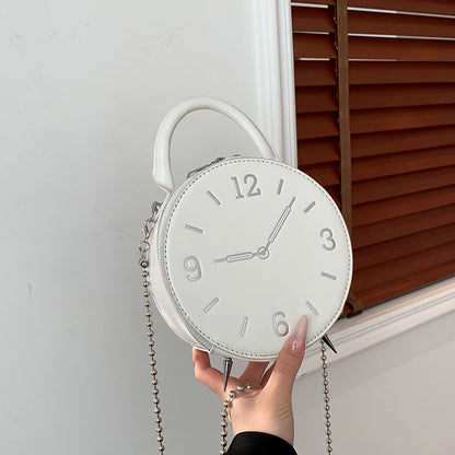 Creative Fashion Round Clock Shoulder Bag