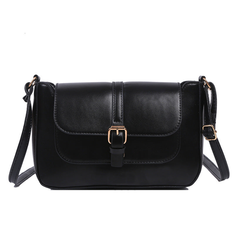 Simple Solid Color Clap Shoulder Bag